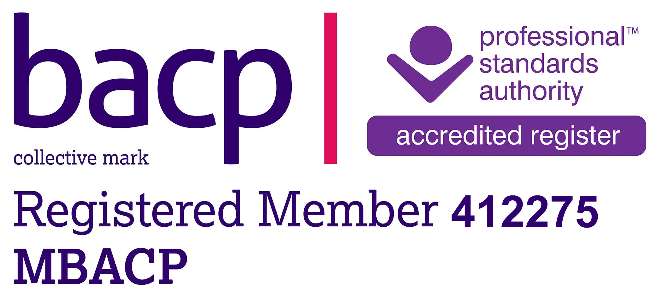 BACP Collective Registered Member 412275 logo.
